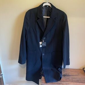 Awearness Kenneth Cole Black Wool
blend Coat Trench NWT